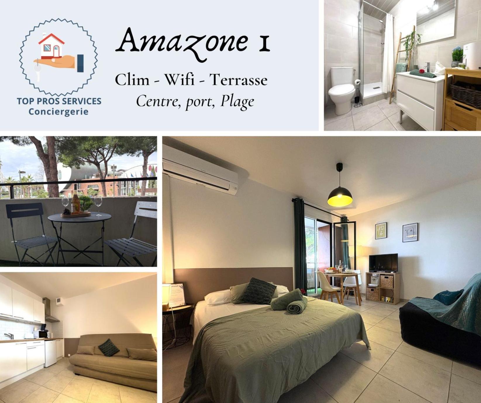 L'Amazone Studio Plein Centre Plages A 2Min Clim Wifi Sur Le Port - Top Prosconciergerie- La Grande-Motte Buitenkant foto